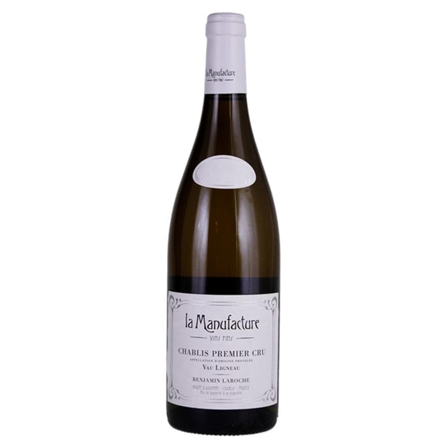La Manufacture, Benjamin Laroche Chablis 1er Cru Vau Ligneau White Wine Bottle with White Label