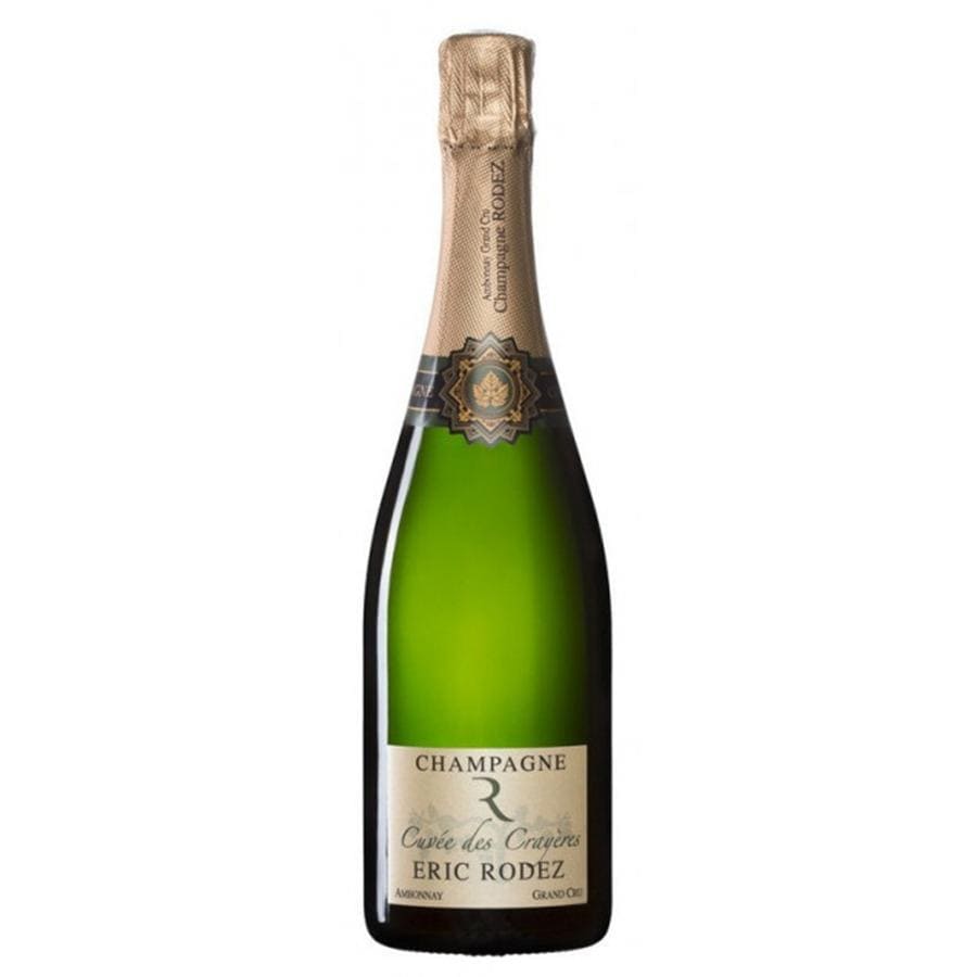 Champagne Eric Rodez Les Crayeres, Grand Cru Ambonnay champagne bottle with gold foil and label